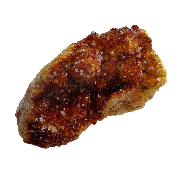 Raw Brazilian Druzy Citrine Crystal Specimen In Matrix - Picture 2 of 5